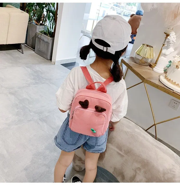 

2019 New Style Canvas Children Backpack Small Antlers Radish Small CHILDREN'S Kindergarten Small Book Bag Women's