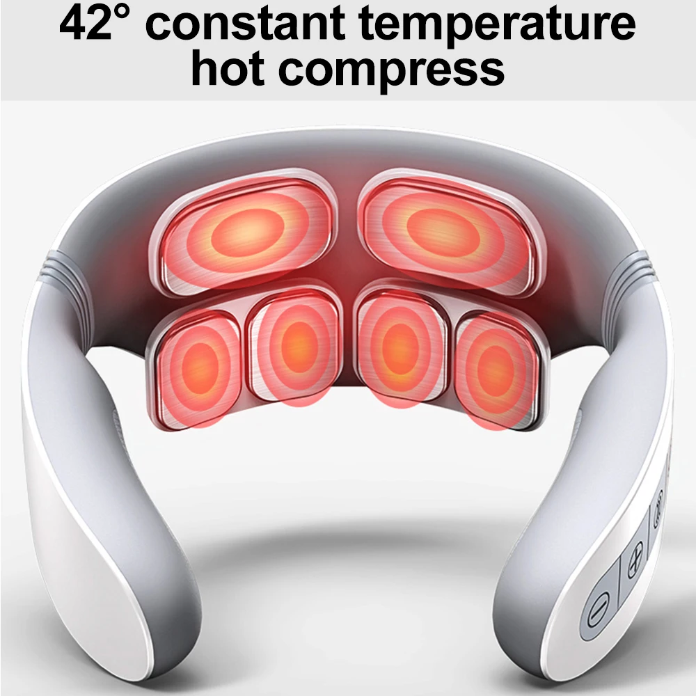 Массажер для шеи, с 6 головками, 18 уровней, Электрический Импульсный 42 ℃  нагрев, умный массажер, устройство для релаксации, снятия боли | Красота и  здоровье | АлиЭкспресс