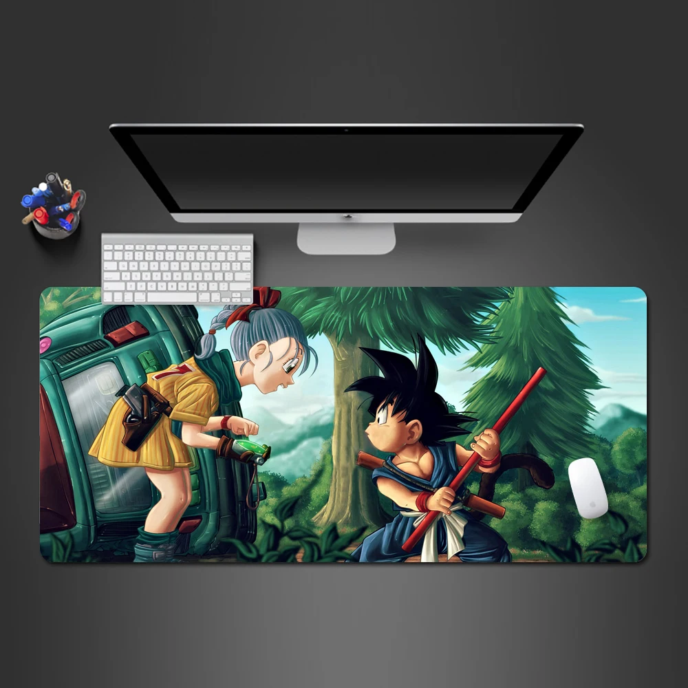 Dragon Ball Коврик для мыши Wukong и маленькая девочка геймер конкурс игровой коврик компьютерная клавиатура коврики аниме PC Игры Computador Mause Pad