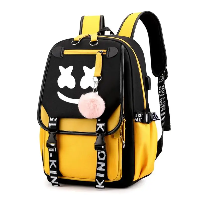 Mochilas para Estudantes com Ornamentos de Volta à Escola Bolsas de Carregamento Mochila para Meninos Imido Luminoso Homem Viagem Ombros dj Usb 9 com ornamentos de volta à escola sacos