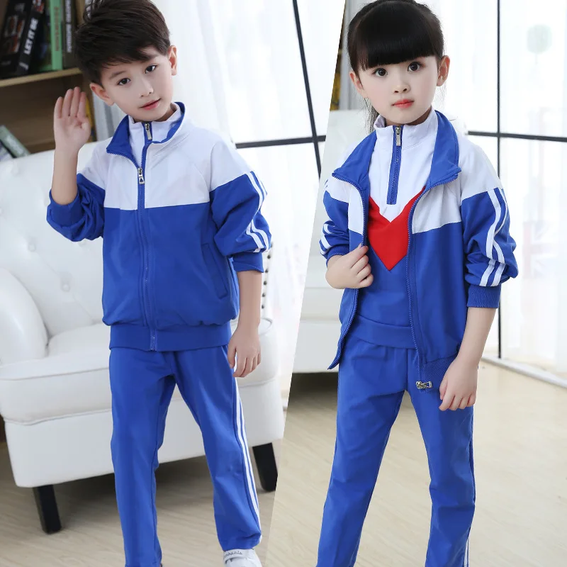 

2019 Spring Childrenswear Men And Women Children Unisex School Uniform Korean-style Sports Set Three-piece Set Kindergarten Suit