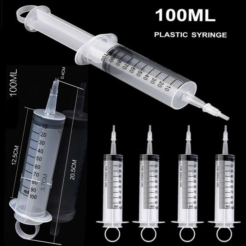 

5pcs100ml Syringe Disposable Nutritional Sterility Large Hydroponic Plastic Feeding Syringe Large Plastic Syringe