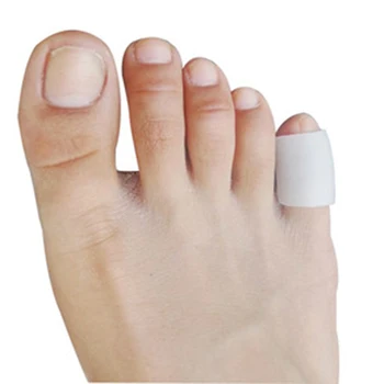 

1Pair Toes Protector White Elasticity Silicone Case Toe Grinding Foot Protector Corn Corrector Hammer Toe Separator Foot Support