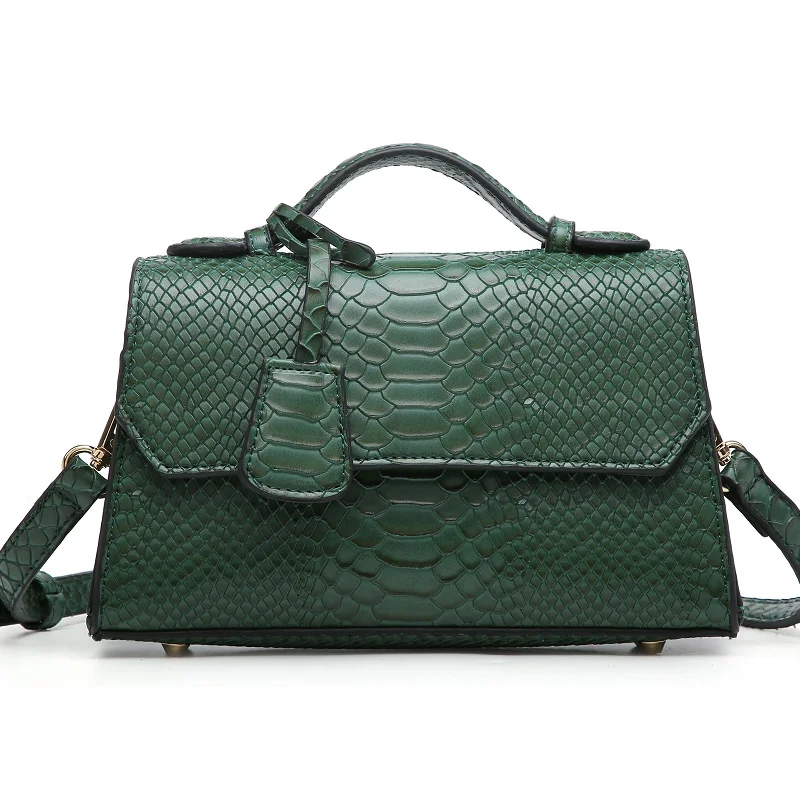 Snake Green BL Модный Дамский клатч из бордового страуса питона, женская сумка-тоут с подвеской, Новое поступление - Цвет: Snake Green BL