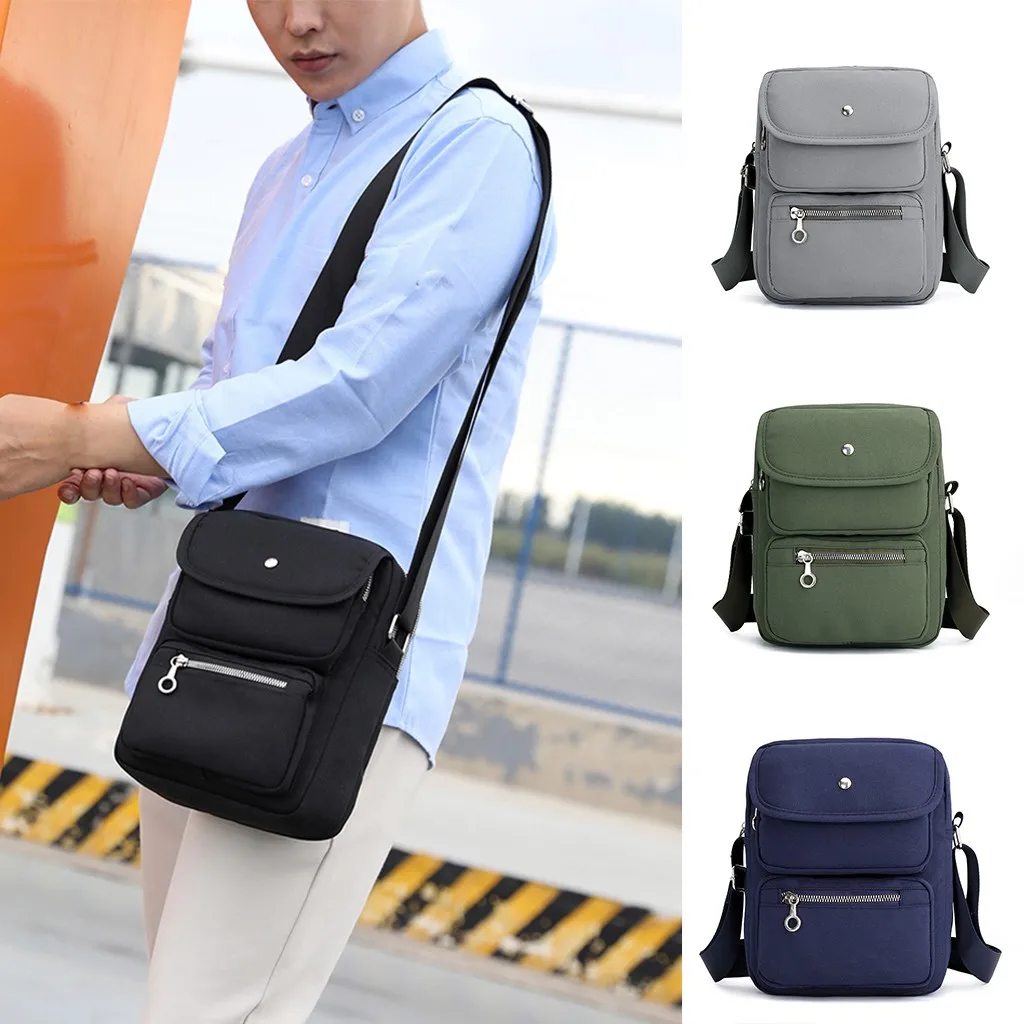 

Multi-function Bag Men's Shoulder Oxford Solid Color Black Blue Green Business Outside Wallets Messenger Bag Man's Phone Bags