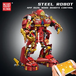 MOULD KING – Robot en acier avec télécommande, blocs de construction, modèle d'éducation technique, transformateur, jouet, briques, cadeau pour enfants 