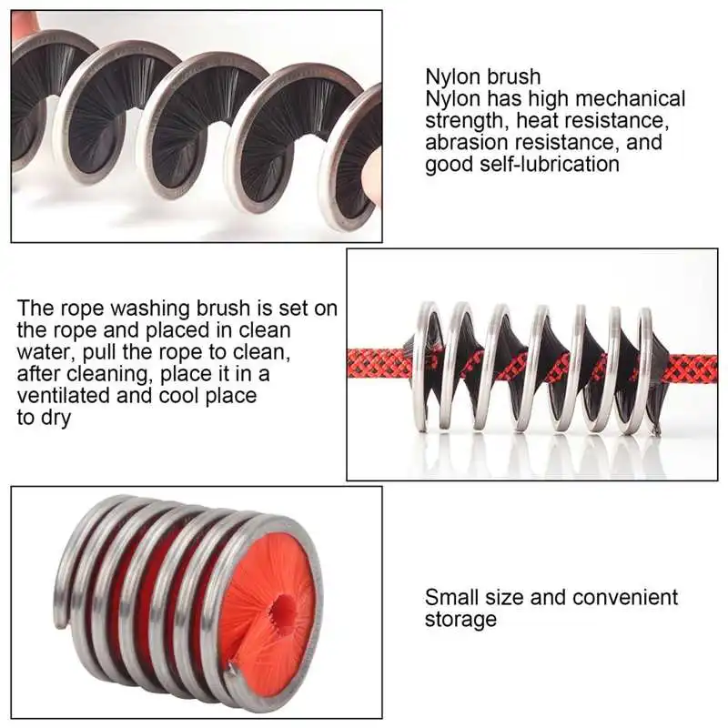 Climbing brush portable rope cleaning brush lightweight rock hiking caving ropes wash tool nylon cleaner