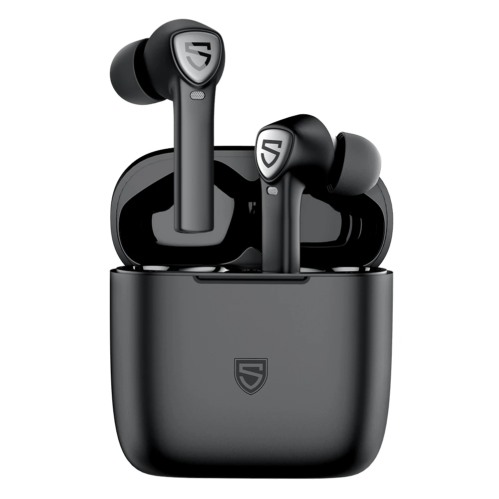 SoundPEATS TrueCapsule2 True Wireless Earbuds with 4 Mics in-Ear DetectioncVc 8.0Single/Twin Mode Bluetooth 5.0 Eardphones