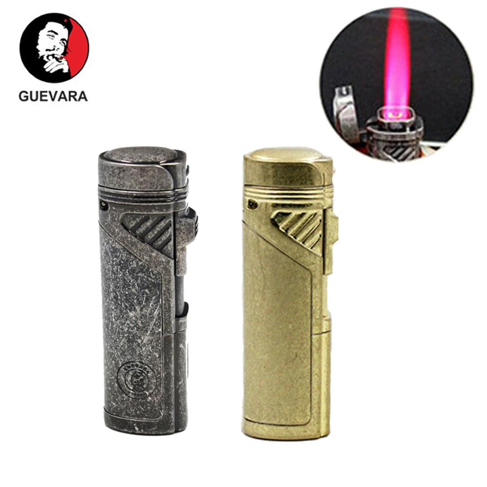 Guevara Серебряная винтажная медная 4 фонарь струйная Зажигалка для сигарет