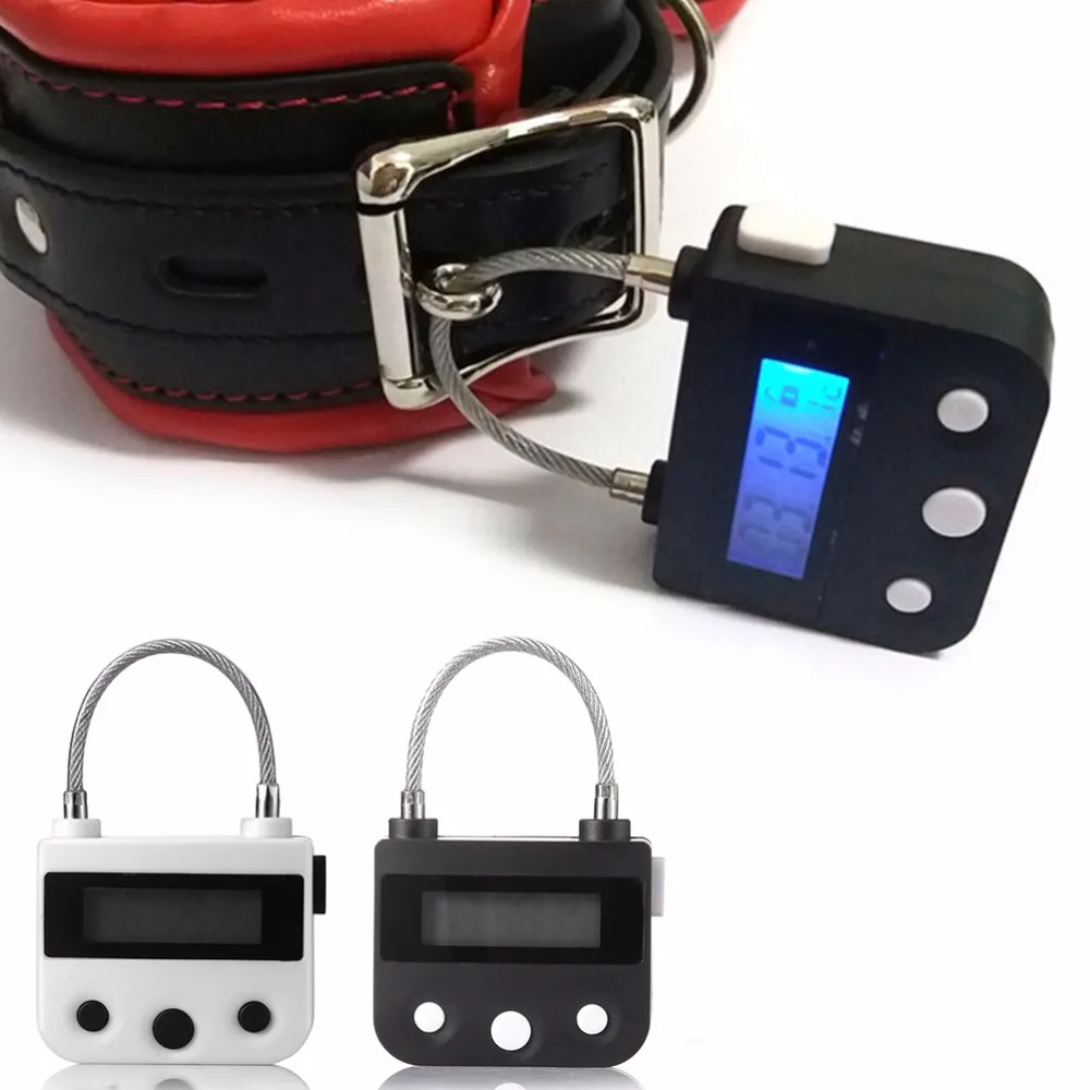 Time Lock Fetish Handcuffs Mouth Gag Electronic Timer Bdsm Bondage Restraints Chastity Couples Toys Adult Game Bondage Lock