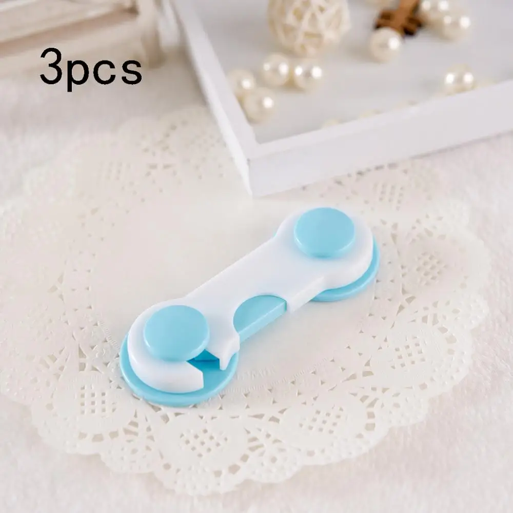 blue3p 3/6/9 шт. Пластмассовый креативный замок для безопасности ребенка, дверной ящик, шкаф для туалета, шкаф, защитные замки, защита для детей, новорожденных, безопасность - Цвет: blue3p