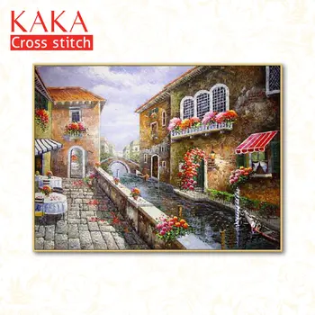 

Cross stitch kits,Embroidery needlework sets with printed pattern,11CT-canvas for Home Decor Painting,Landscape Full NCKS093