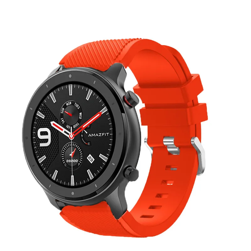 22 мм силиконовый ремешок для Huami Amazfit GTR 47 мм ремешок для samsung gear S3 Frontier ремни металлическая пряжка браслет