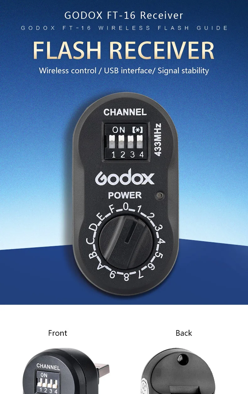 Godox FT-16 FT16 16-канальный WITSTRO беспроводной контроллер питания приемник для вспышки AD-180