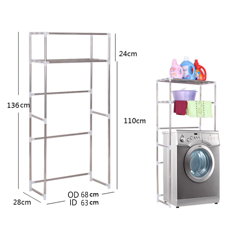 Над туалетной полкой органайзер для стиральной машины стеллаж для хранения держатель для ванной комнаты Органайзер полка аксессуары стеллаж из нержавеющей стали 2 яруса