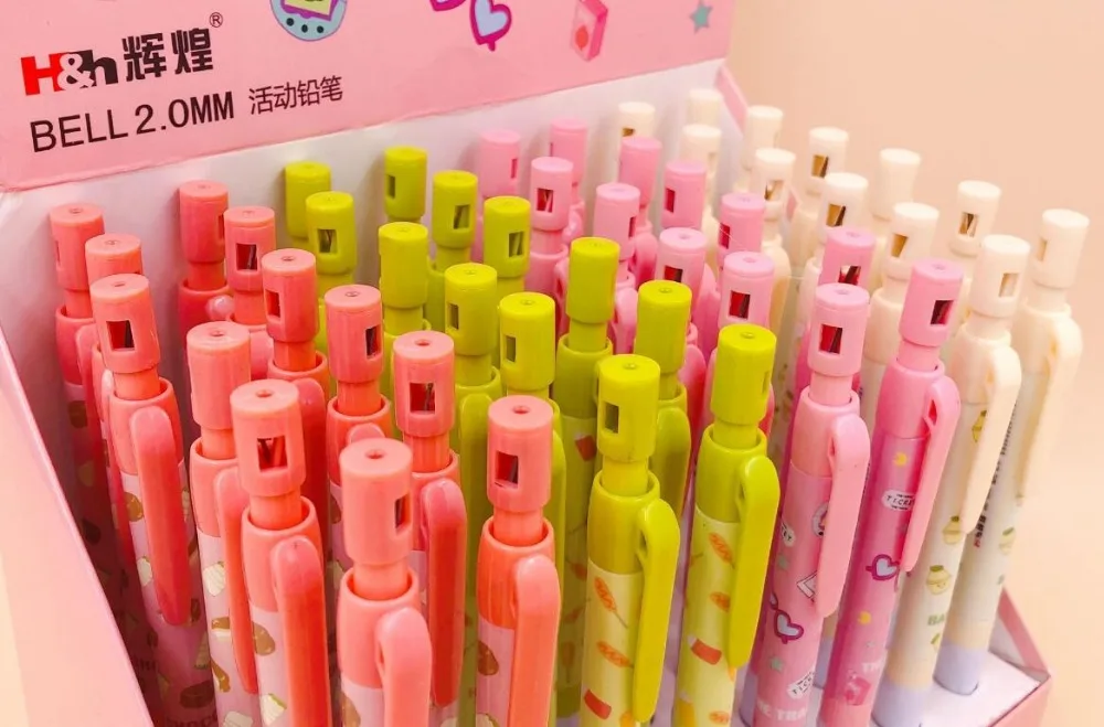 new creative banana milk automatic pencil cartoon school gift student Mechanical Pencil 2.0mm writing pen promotion pen 48pc/lot