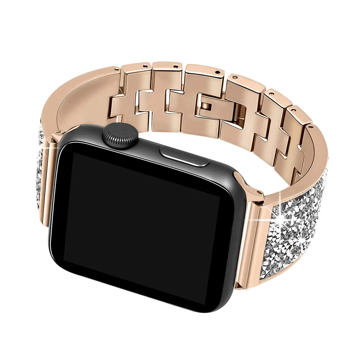 Стразы, ремешок с бриллиантом, чехол для Apple Watch, ремешок 42 мм, 44 мм, 40 мм, 38 мм, женский браслет для iWatch, ремешок серии 5, 4, 3, 2, 1