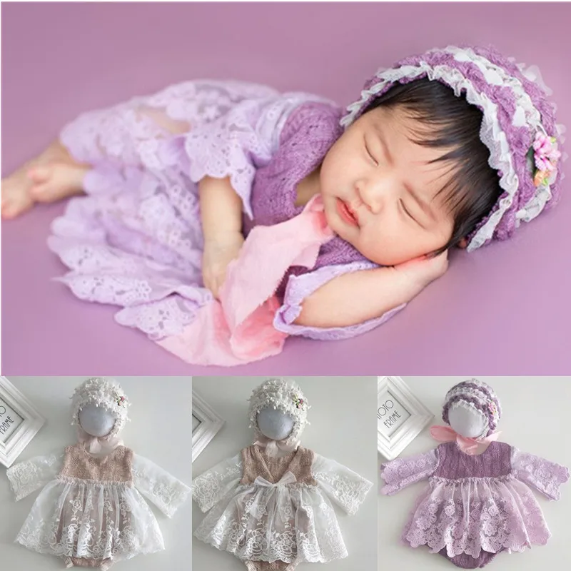 

3 Pcs/set Baby Clothes Bonnet Pants Set Newborn Full Moon Photography Props Infants Photoshoot Styling Clothing Accessories