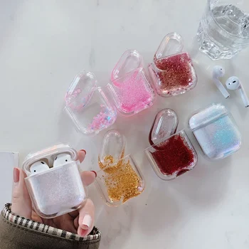 

New Quicksand Glitter Case For Airpods 1/2 Wireless Bluetooth Earphone Case Transparent Headphone Protection Cover