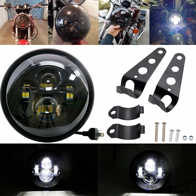 PHARE CENTRAL 190 MM MULTI PROJECTEUR 15 LED POUR MOTO CAFE RACER