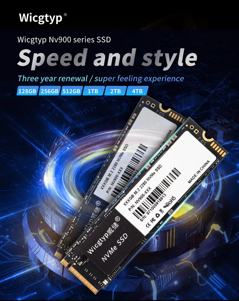 rígido nvme 128 de wicgtyp m.2 nvme