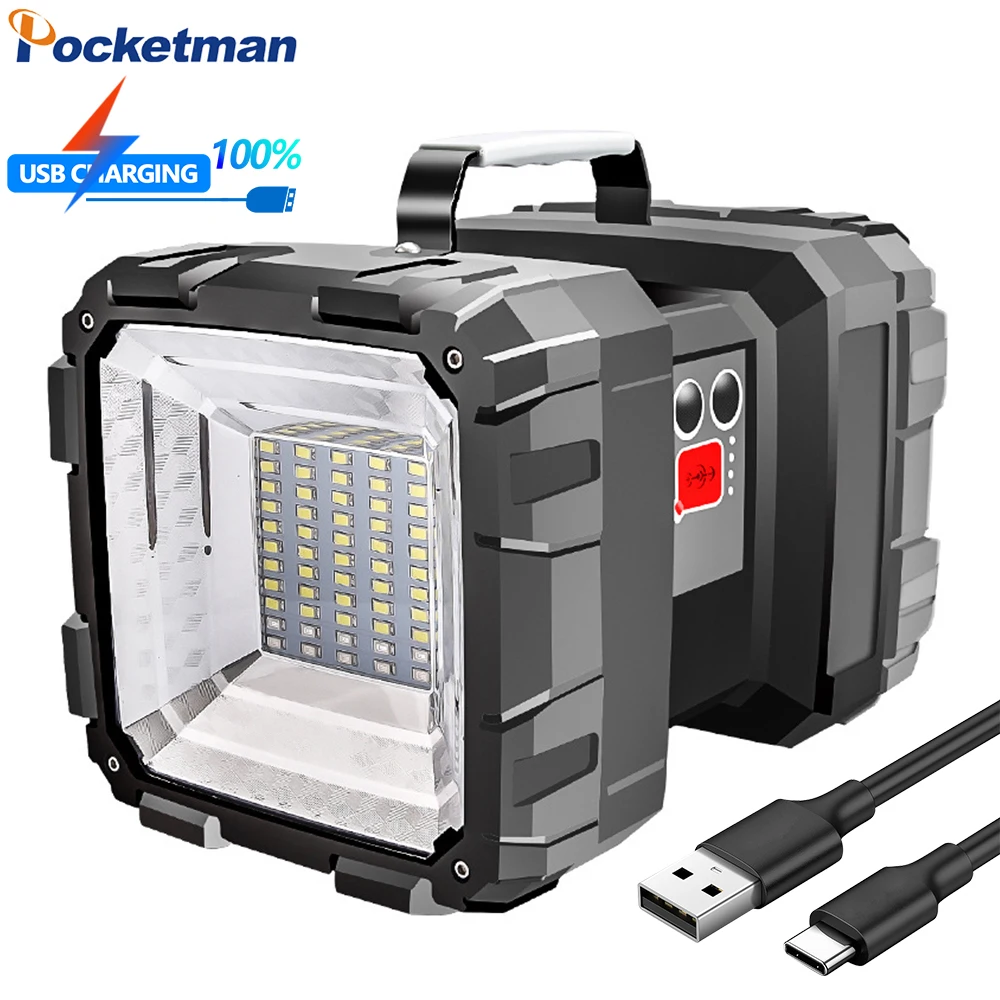 

USB Rechargeable LED Work Light L2+35*SMD LED/XHP70+45* SMD LED Flashlight Waterproof Inspection Light 10000MAh Built-in Battery