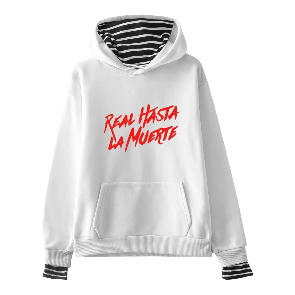 Anuel AA Album Real Hasta La Muerte поддельные две части толстовки женские K-pops с длинным рукавом флис Harajuku толстовки