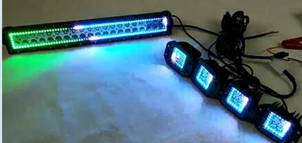YAIT 13,5 дюймов 72 Вт RGB погоня Halo светодиодный светильник бар внедорожный 12 Вт светодиодный рабочий светильник многоцветный для джипа лодки