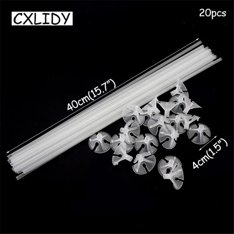 20pcs Balloons Holder Sticks with Cup Latex Balloon Stick White PVC Rods Party Supplies Party Decoration Accessories GM0 (15)
