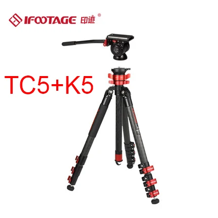 Ifootings gazel series TA5& TC5& TA6& TC6 Профессиональный дорожный штатив из углеродного волокна видео штатив добавить K5 головка для SONY CANON DSLR - Цвет: TC5addK5