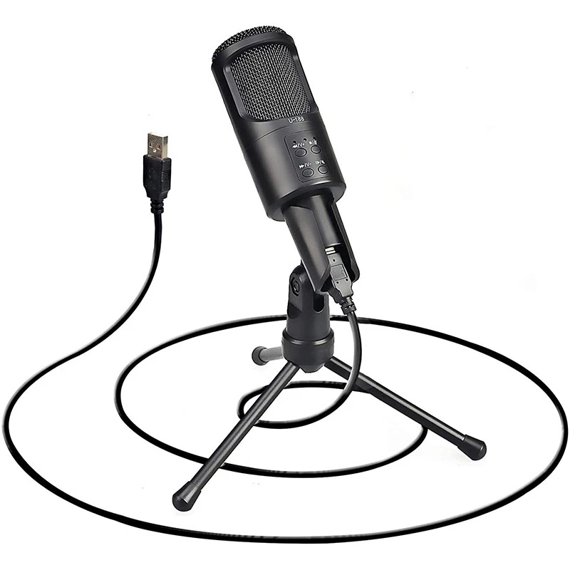 Shock Mount Laptop,Desktop,Tripod Stand Metal Condenser Microphone for Computer USB Microphone Plug/&Play Mic for Gaming Singing Streaming Recording Podcast Voice Over YouTube Skype Twitch Silver