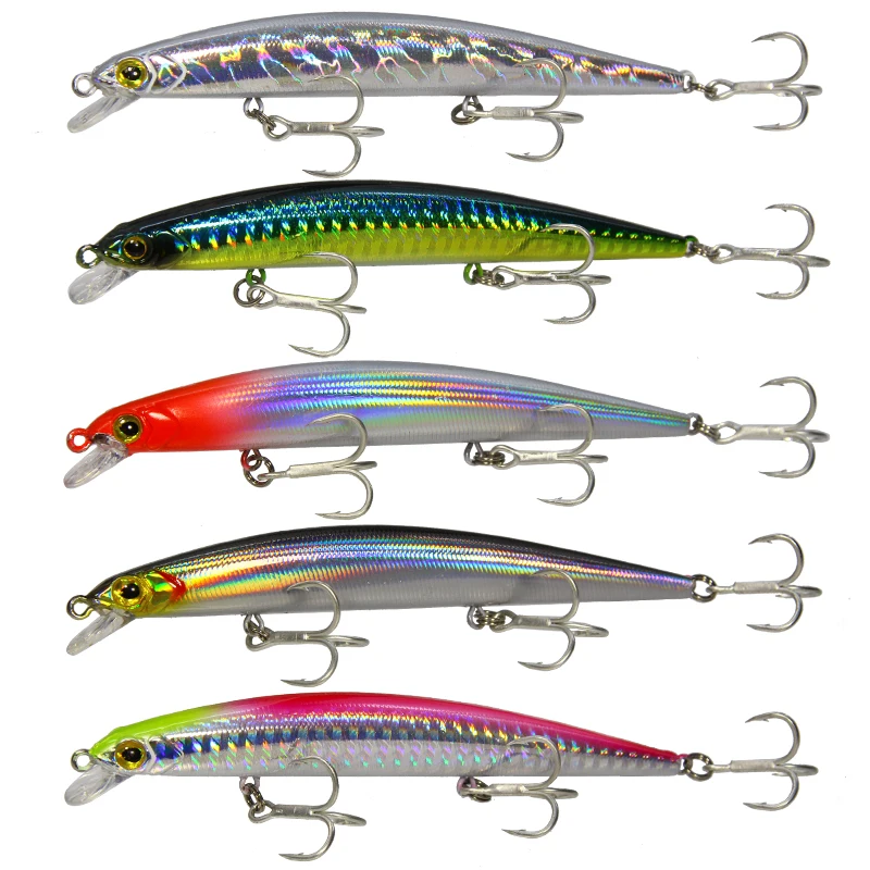 

HAODIAOZHE Minnow Fishing Lure 115mm 11g Artificial Bait Topwater 0-0.5m Lifelike Swimbait With 3 Bass Treble Hooks Tackle YU547