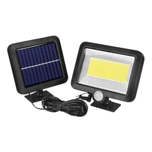 Топ-100 светодиодный PIR датчик движения на солнечной энергии, наружный садовый светильник, охранный прожектор