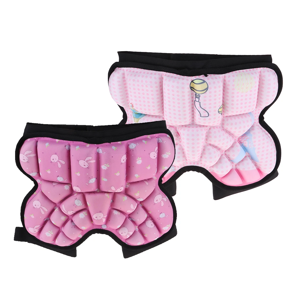 Kids EVA Paded Short Pants 3D Protection Hip Butt Protective Gear Adjustable Strap Waist Guard Impact Pad for Ski Ice Skating 