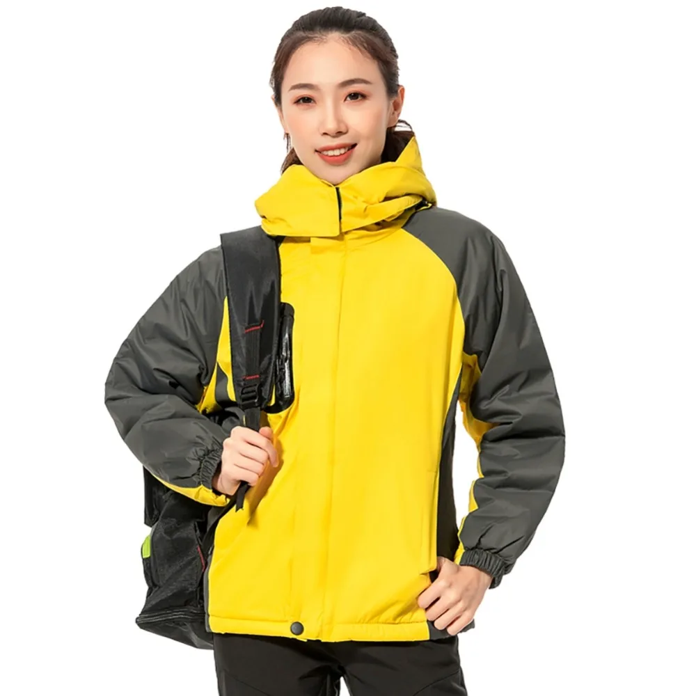 Ветровки дождевик для пешего туризма Толстая с капюшоном дышащая водонепроницаемая ветрозащитная пушистая куртка для альпинизма верхняя одежда для улицы осень зима