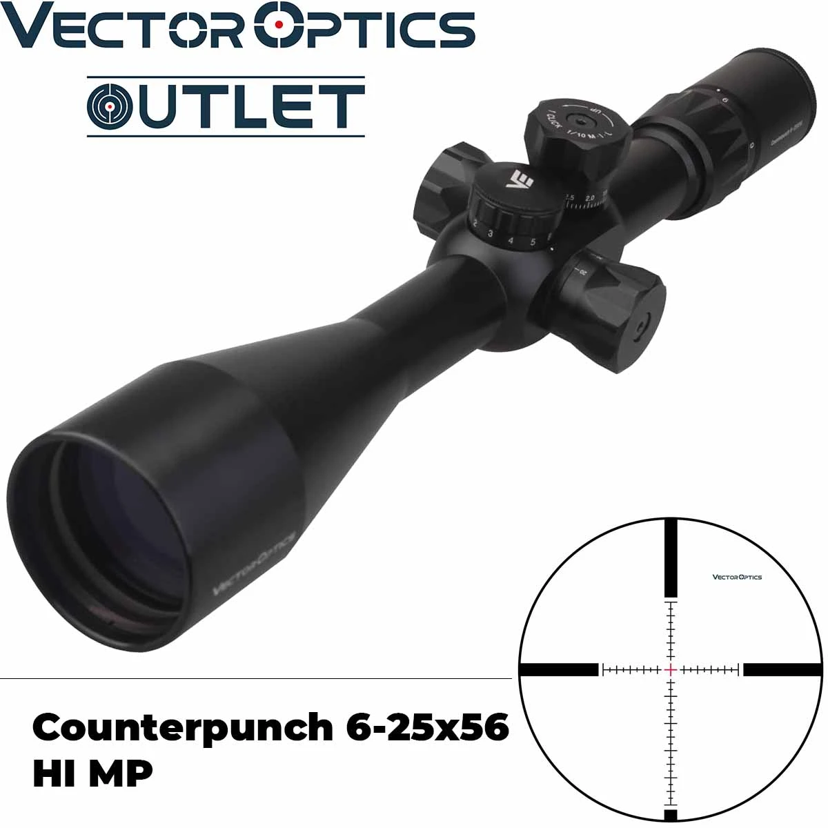 Vector Optics Counerpunch 6-25x56 FFP Riflescope 1/10 MIL Rifle Scope Fully Multi Coated Lens Clear View Shock Proof .50BMG | Спорт и