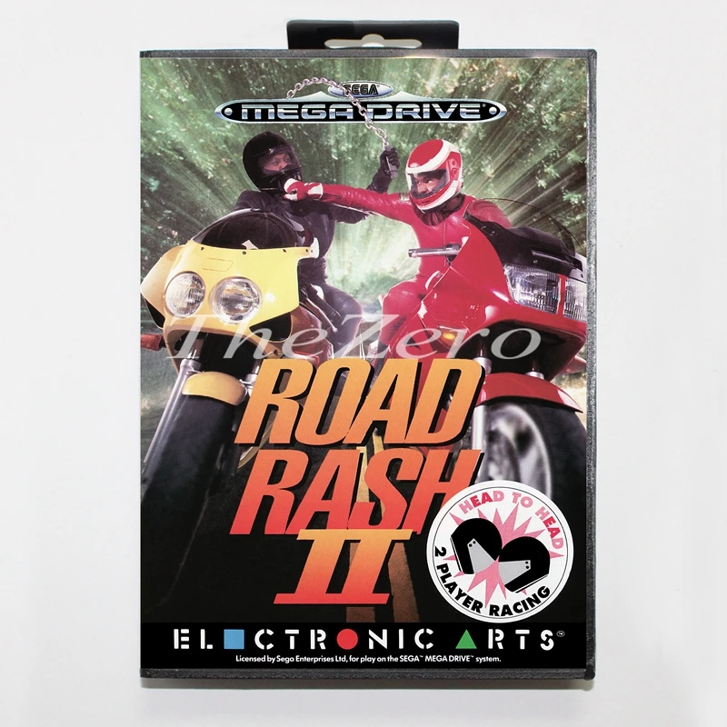 Road Rash 2 с коробкой для 16 бит MD видеоигры карты для sega Mega Drive/Genesis