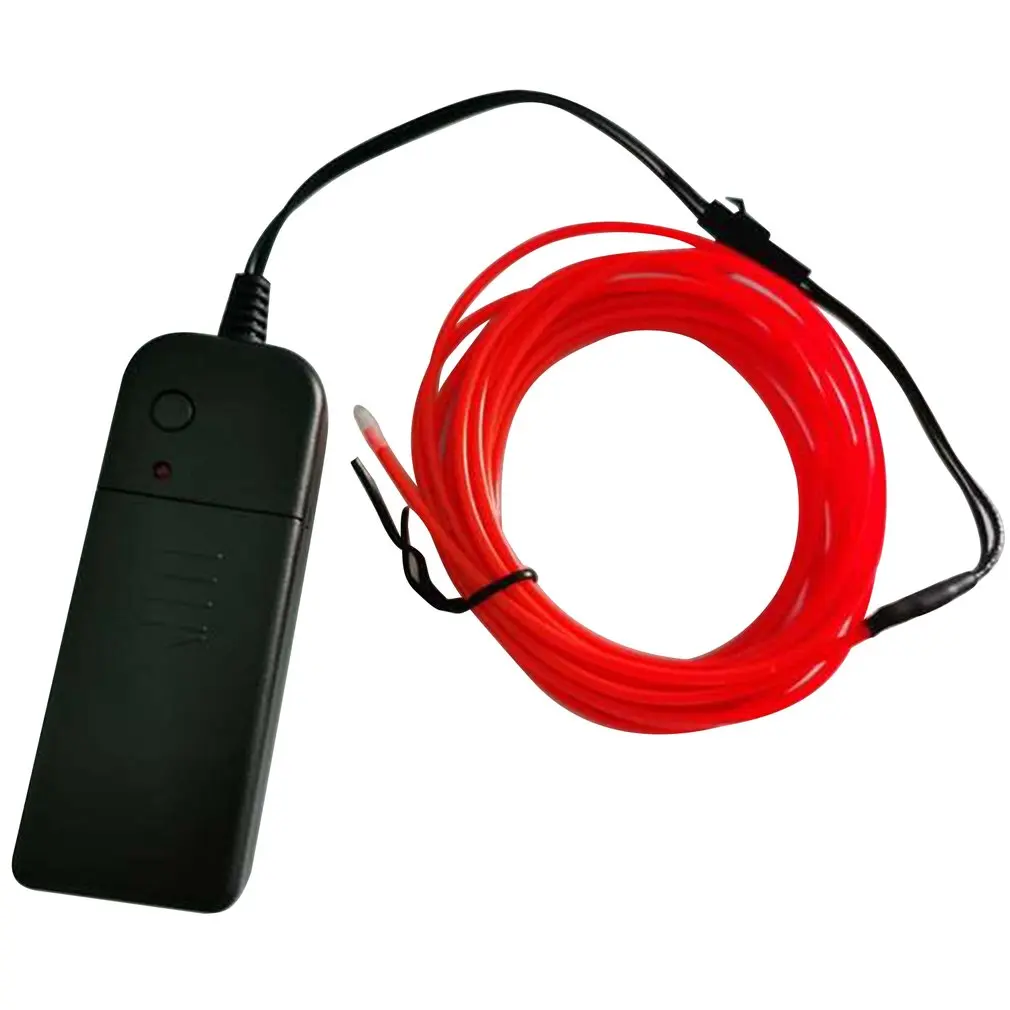 ICOCO 2017 Newest Multicolor Flexible 3M EL Wire Rope Tube Neon Cold LED Light Party Dance Car Decor With 2AA Battery Inverter photo