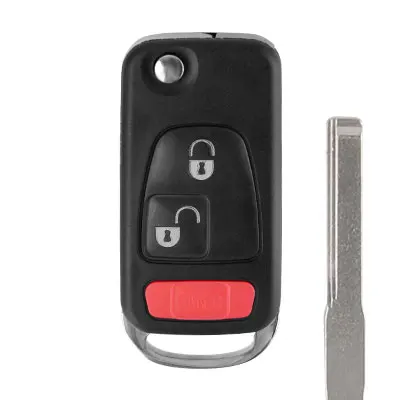 Синий OkeyTech дистанционный чехол для ключей откидной складной чехол для ключей Mercedes Benz C E S ML SL ML55 AMG S500 SL500 W168 W124 ключ с лезвием HU39 - Цвет: Синий