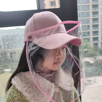 

Unisex Kid Anti Saliva Baseball Caps with Removable Face Shield Hat Children Anti-Dust Outdoor Protective Wind Sun Protection
