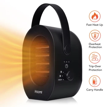 

Portable Tabletop Fan Heater Electric Wind Heater Winter Hand Warmer Tip-Over and Overheat Protection Home Office Indoor Use