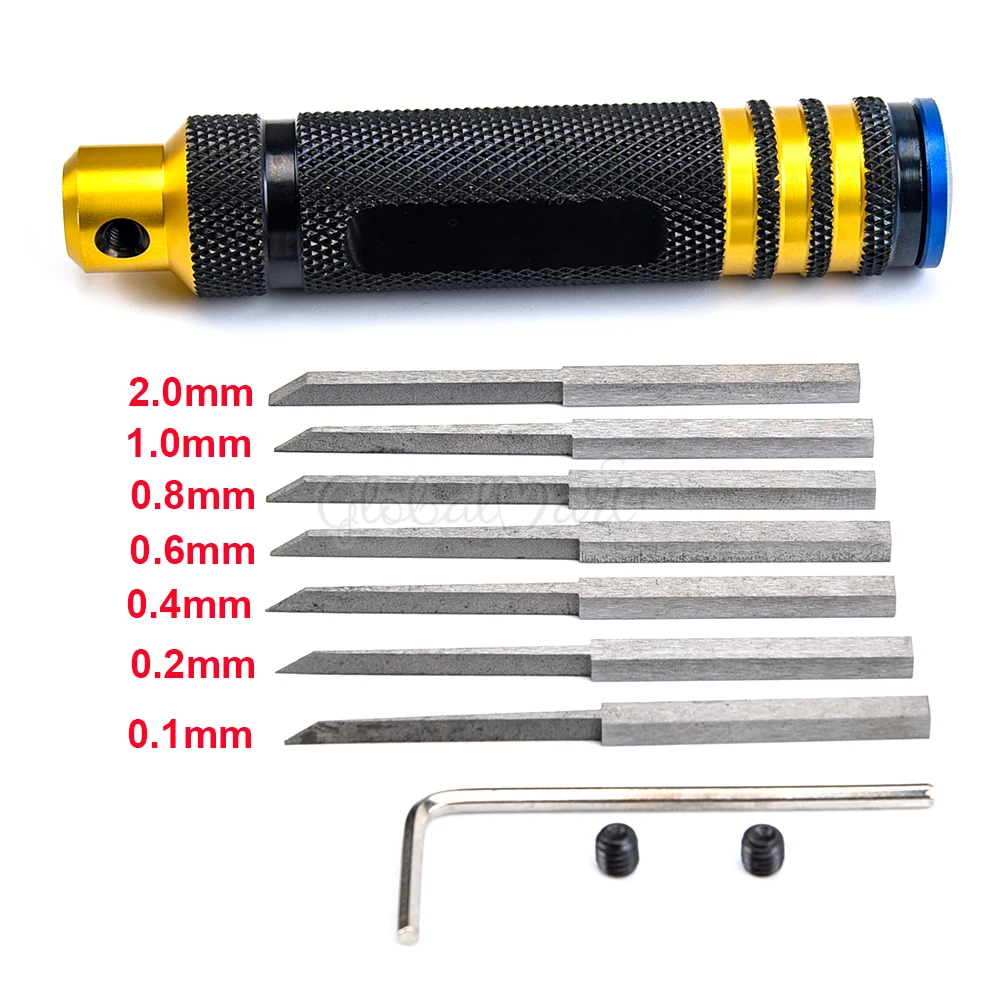 Prime Model Scriber with Blade Gundam Resin Carved Scribe line Hobby Cutting Tool Chisel 7 Replace Blades For RC Car Airplane