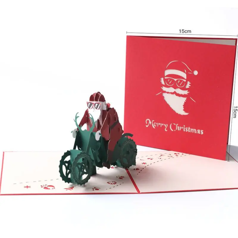  3D Christmas Stereo Greeting Cards Holiday Wish Card Party Invitation Card For Xmas - 4.00034E+12