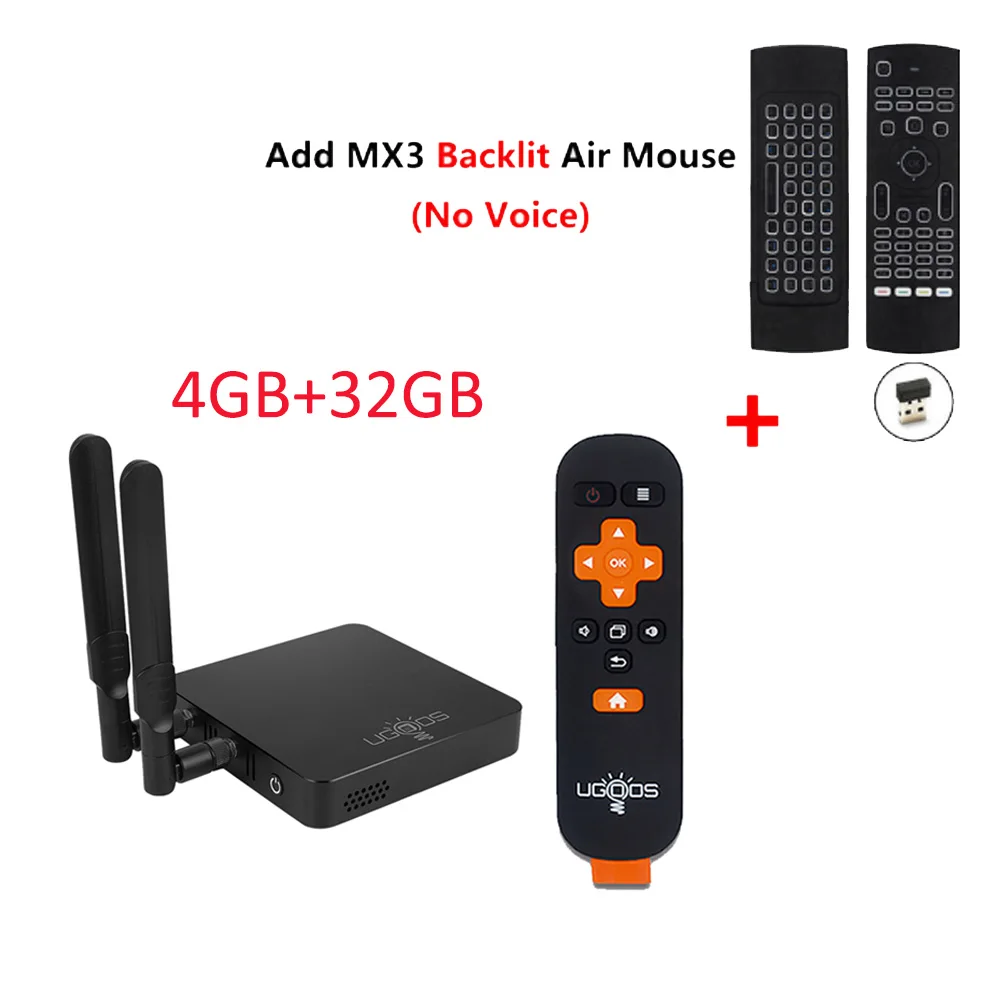 AM6 PROadd MX3L UGOOS AM6 Amlogic S922X Smart Android 9,0 ТВ приставка DDR4 2 Гб ОЗУ 16 Гб ПЗУ 2,4G 5G WiFi 1000M LAN Bluetooth 4K HD OTA медиаплеер - Цвет: AM6 PROadd MX3L