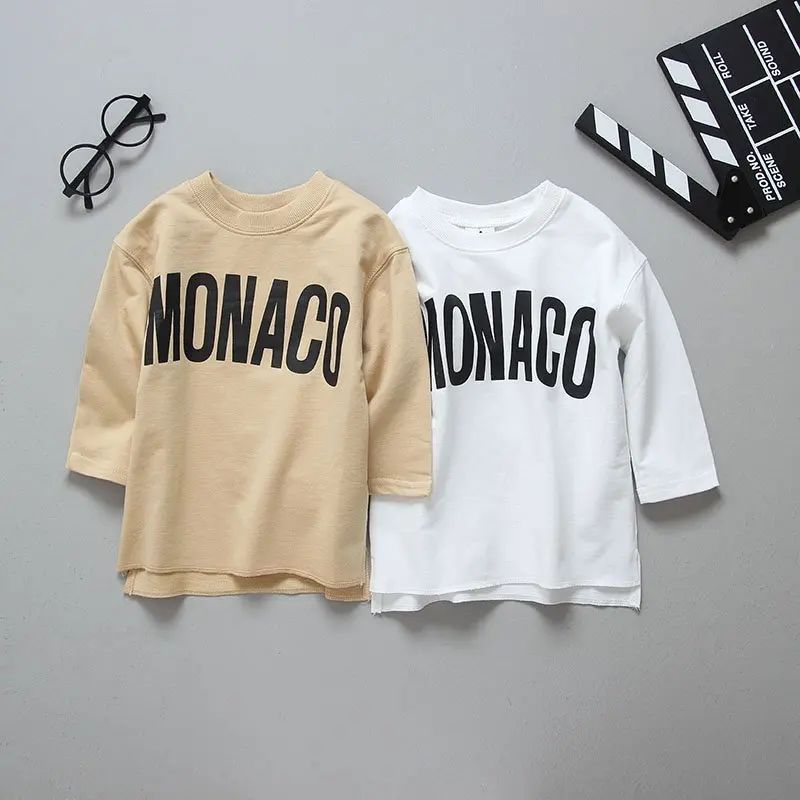 

2018 fashion Autumn Cartoon children brand clothing for kids girl Spring Long sleeve print Letter t shirts tops baby clothes