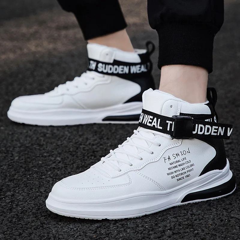 

Autumn 2019 New Style han ban xie Sub-Men's Stylish Sneaker Hight-top Trendy Shoes Versatile Sporty Casual Comfortable Versatile