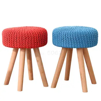 

Solid Wood Stool Fashionable Sofa Stool Creative Dressing Stool Modern Small Round Stool Home Makeup Stool Stool Small Chair