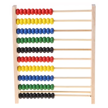 Wooden Abacus 10-row Colorful Beads Counting Kid Maths Learning educational toy 1
