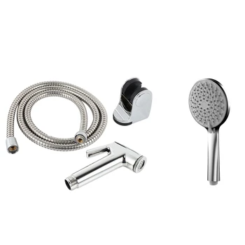 

Bathroom Seat Nozzle Attachment+Hose+Wall Mount Rack Holder with Shower Head Rain Showerhead