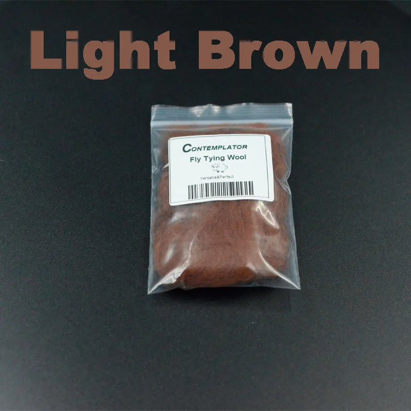 Light Brown Созерцатель 14 цветов мухозавязывание шерсти для Detatched Mayflies тела и дубления Sculpin шерсть мех Универсальный мух рыболовные материалы - Цвет: Light Brown